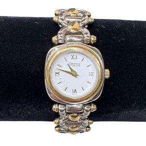 Caravelle Bulova Womens Gold Silver Two Tone Watch Roman Numeral Quartz Bracelet